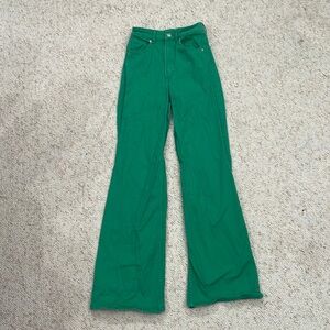 H&M high rise green jeans